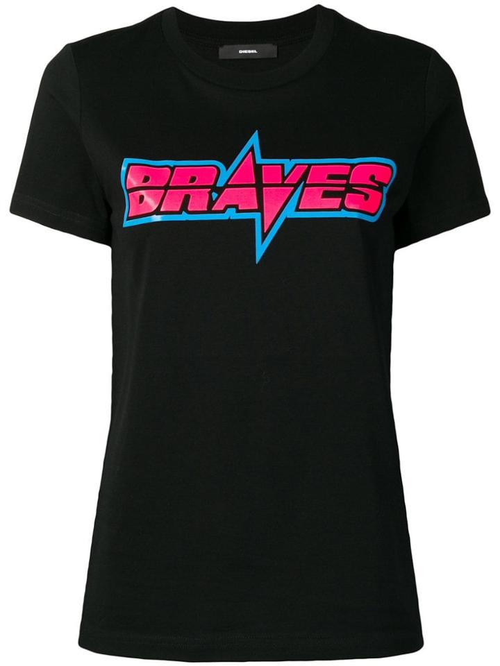 Diesel 'braves' Print T-shirt - Black