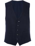 Lardini Jacquard Waistcoat, Men's, Size: 48, Blue, Cotton/wool
