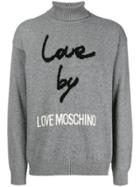 Love Moschino Logo Roll-neck Sweater - Grey