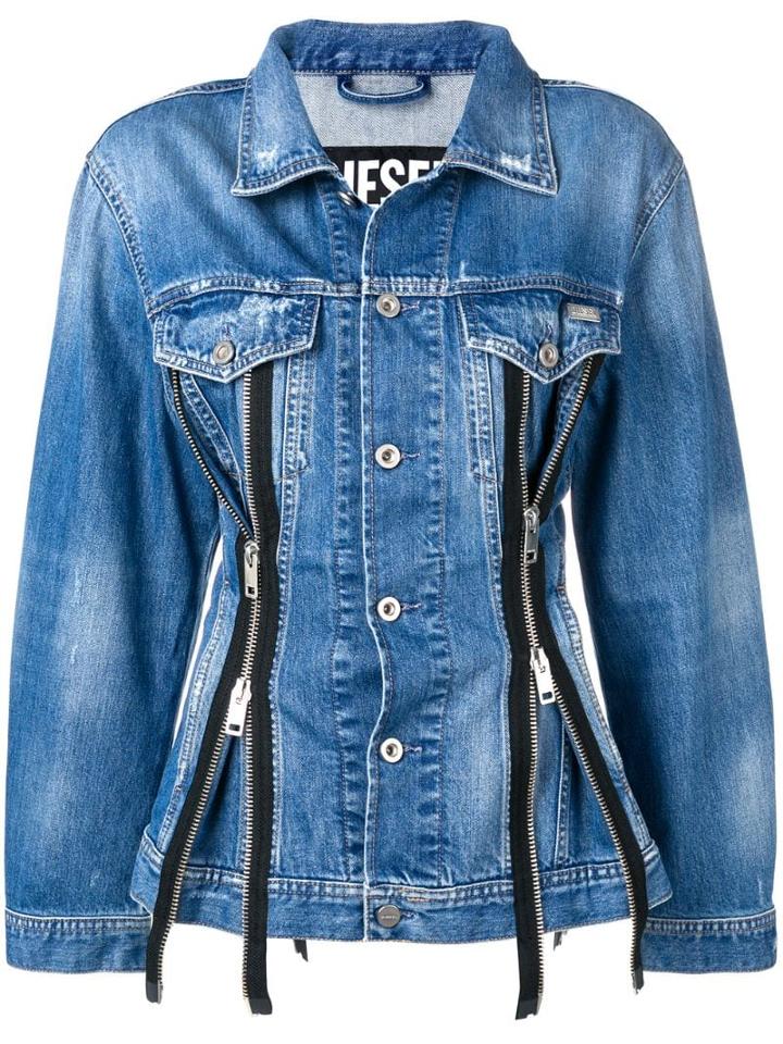 Diesel Tailored Zipped Denim Jacket - Blue