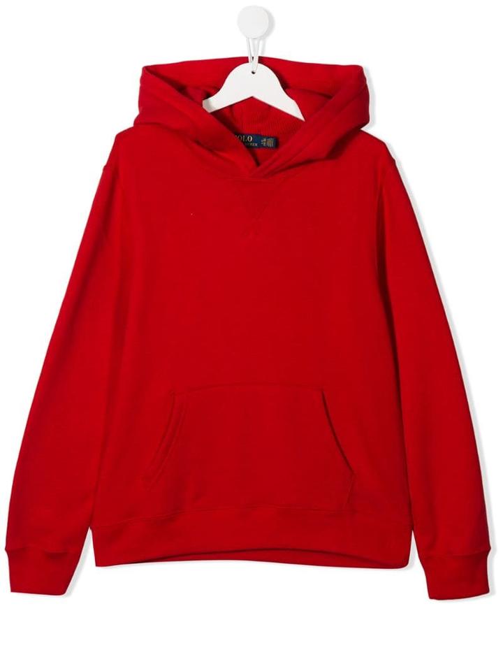 Ralph Lauren Kids Teen Relaxed Fit Hoodie - Red