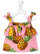 Dolce & Gabbana Kids Pineapple Print Bow Shoulder Tank Top, Girl's, Size: 8 Yrs, Pink