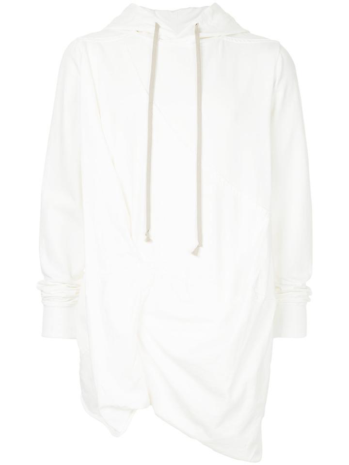 Rick Owens Drkshdw Asymmetric Hem Hoodie - White