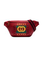 Gucci Red Leather Logo Cross Body Belt Bag