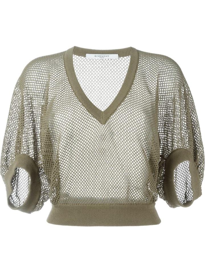 Givenchy Mesh Knit Jumper, Women's, Size: Xs, Green, Cotton/polyamide
