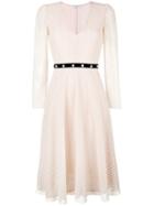 Philosophy Di Lorenzo Serafini Flared V-neck Dress, Size: 40, Cotton/polyamide/polyester