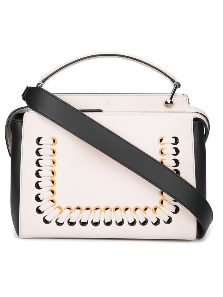 Fendi Dotcom Tote, Women's, White, Lamb Skin