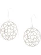 Area Crystal Chain Crochet Earrings - Silver
