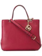 Michael Michael Kors Logo Detail Tote, Women's, Red, Leather
