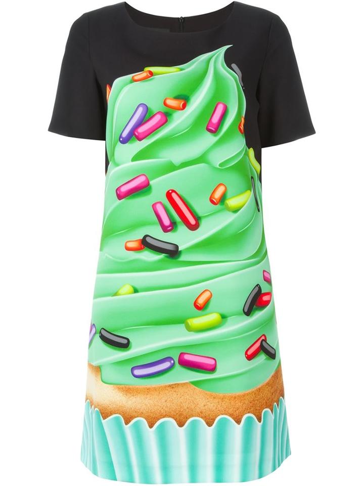 Boutique Moschino Cupcake Print Shift Dress
