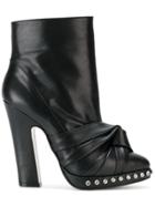 No21 Knotted Bow Ankle Boots - Black