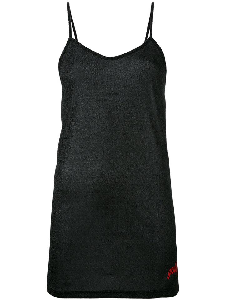 Gcds - V-neck Camisole - Women - Polyamide/polyester - Xs, Black, Polyamide/polyester
