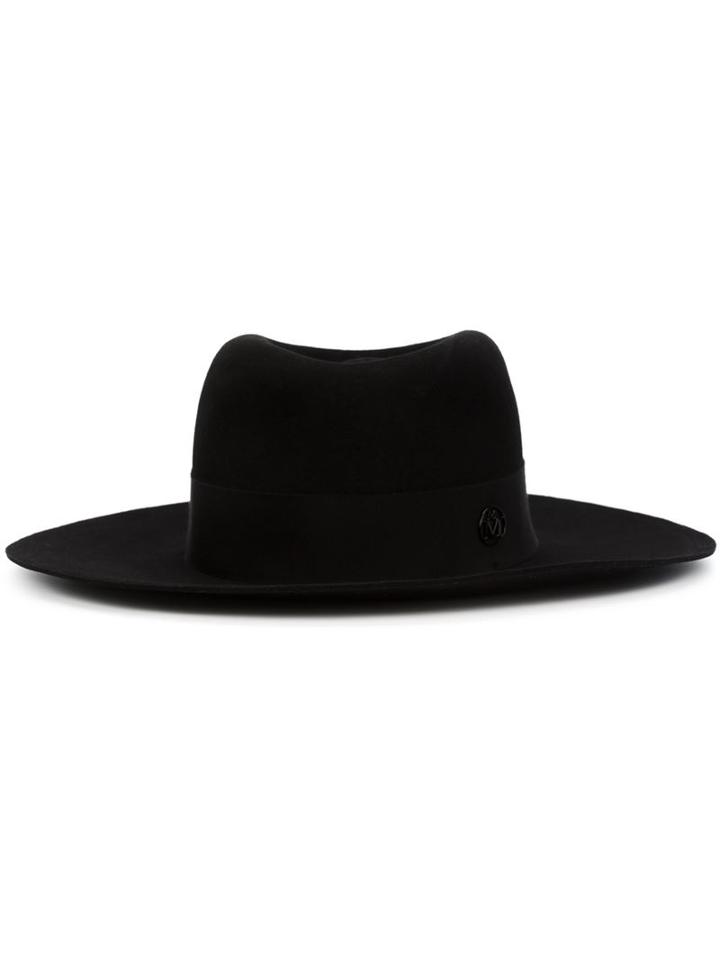 Maison Michel 'charles' Hat, Women's, Size: Large, Black, Cotton/viscose/rabbit Felt