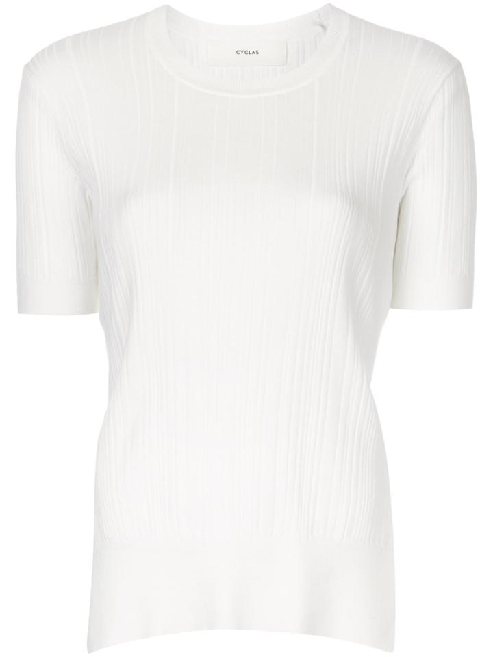 Cyclas Round Neck Knitted Top - White