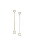Gisele For Eshvi 18kt Gold And Diamond Drop Earrings - Metallic