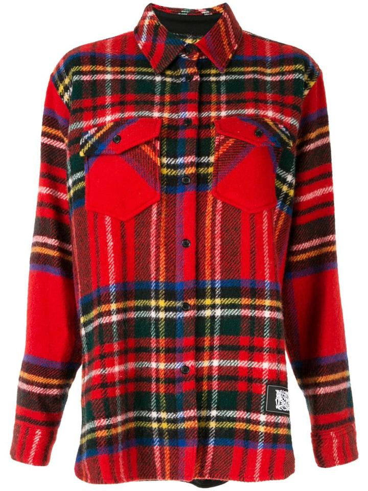 We11done Tartan Oversized Shirt - Red