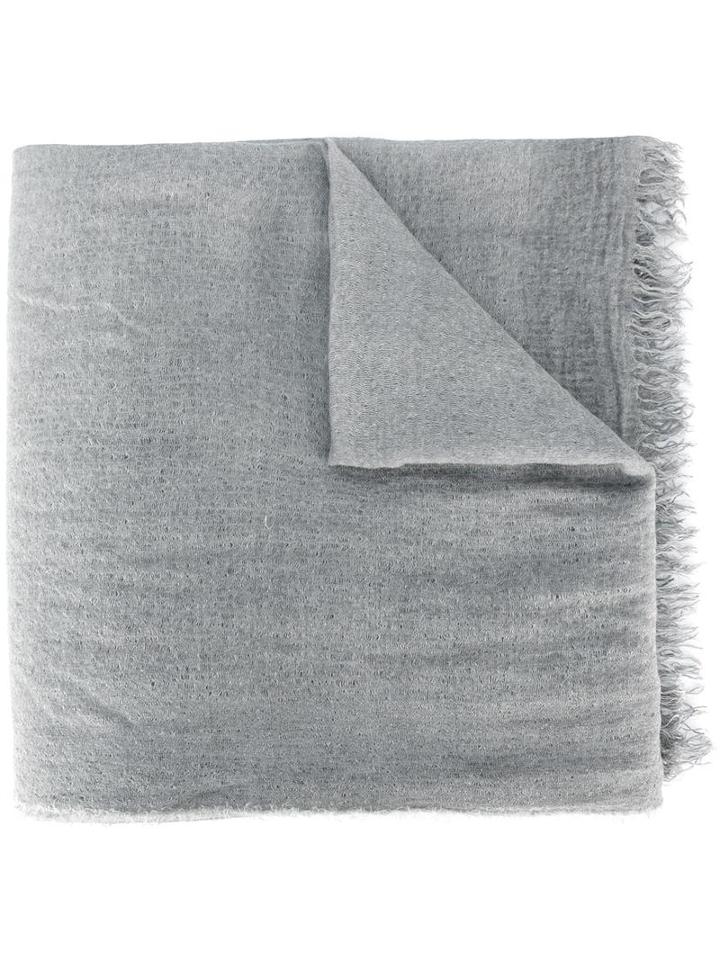 Faliero Sarti Frayed Scarf, Women's, Grey, Silk/modal/cashmere