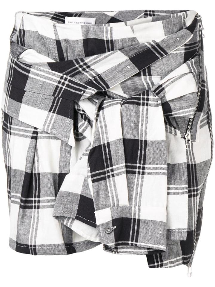 Faith Connexion Check Shirt-sleeve Skirt - Black