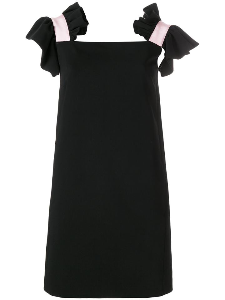 Brognano Ruffled Straps Dress - Black