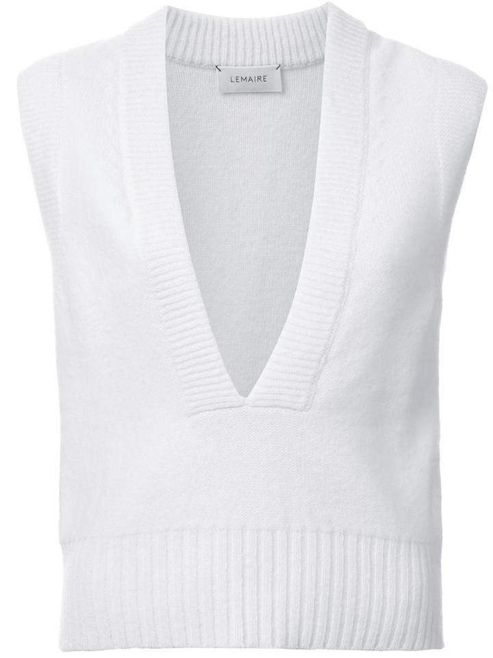 Lemaire Knitted Tank Top, Women's, Size: Small, White, Wool