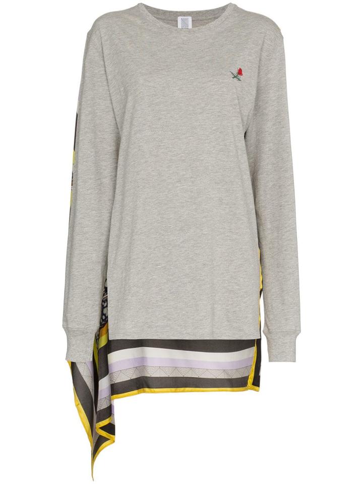 Rosie Assoulin Rosie Tee Cn Scrf Bk Ls - Grey