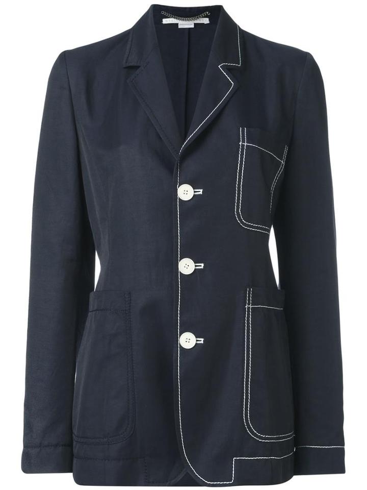 Stella Mccartney Angie Jacket, Women's, Size: 46, Blue, Cotton/polyamide/linen/flax