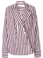 Marques'almeida Striped Eyelet Detailed Shirt - Red