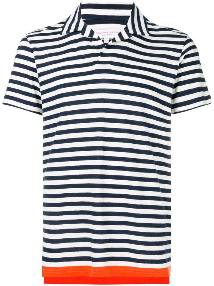 Orlebar Brown Striped Print Polo Shirt - Blue