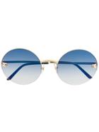 Cartier Eyewear Round Frame Sunglasses - Gold