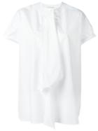 Yohji Yamamoto - Draped Detail Semi-sheer T-shirt - Women - Cotton - 2, Women's, White, Cotton
