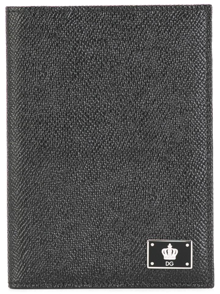 Dolce & Gabbana Crown Logo Plaque Passport Holder - Black