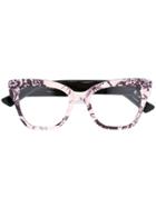 Gucci Eyewear Floral Print Glasses - Black