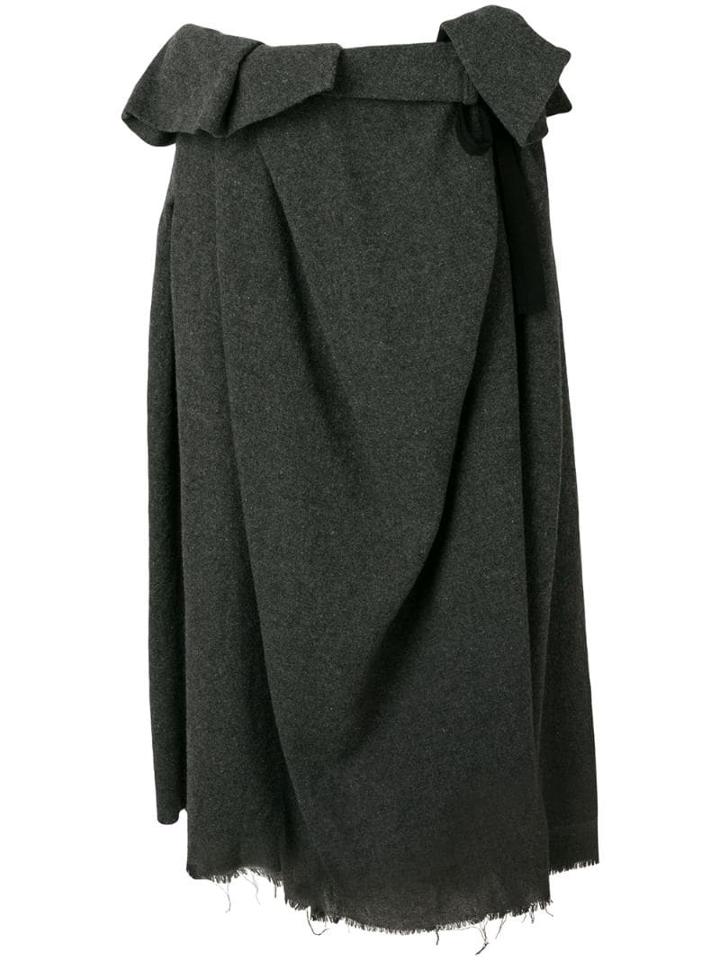 Comme Des Garçons Pre-owned Paper Bag Waist Raw Hem Skirt - Grey