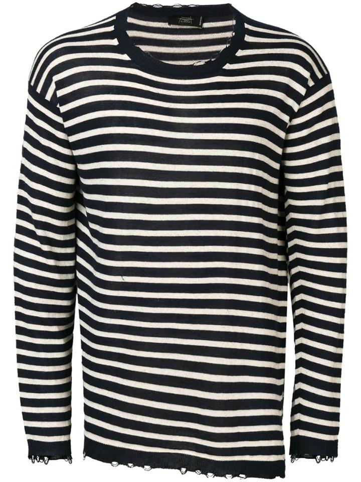 Maison Flaneur Striped Pullover - Blue