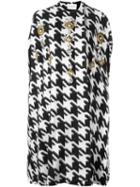 Stefano De Lellis Embellished Houndstooth Cape, Women's, Size: 40, Black, Acrylic/wool/glass