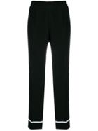 Cambio Contrasting Strap Trousers - Black