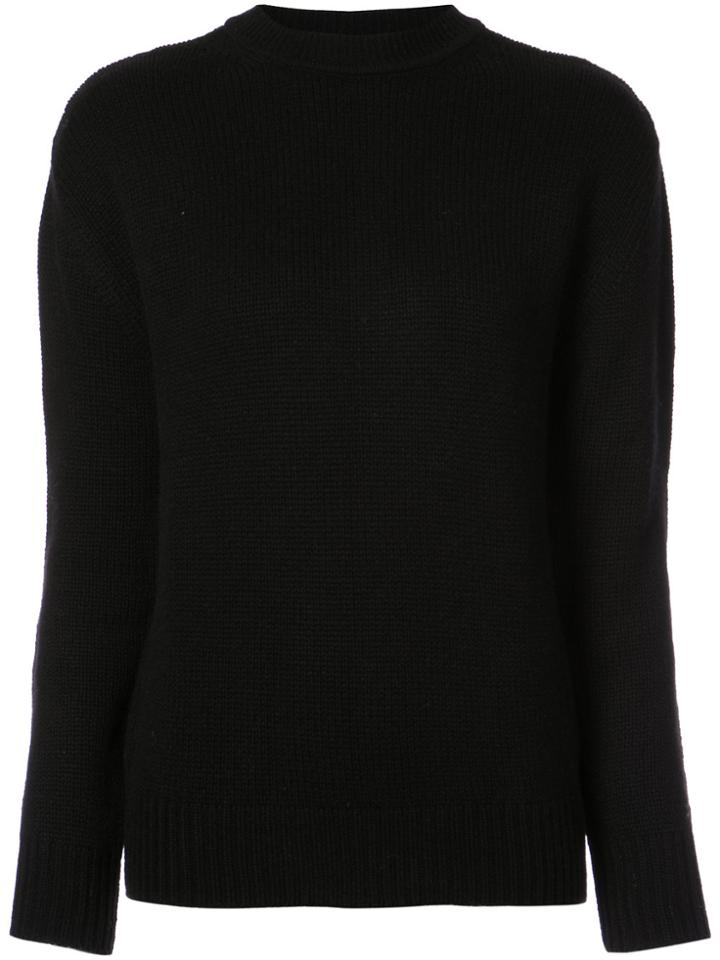 Ryan Roche Round Neck Sweater - Black