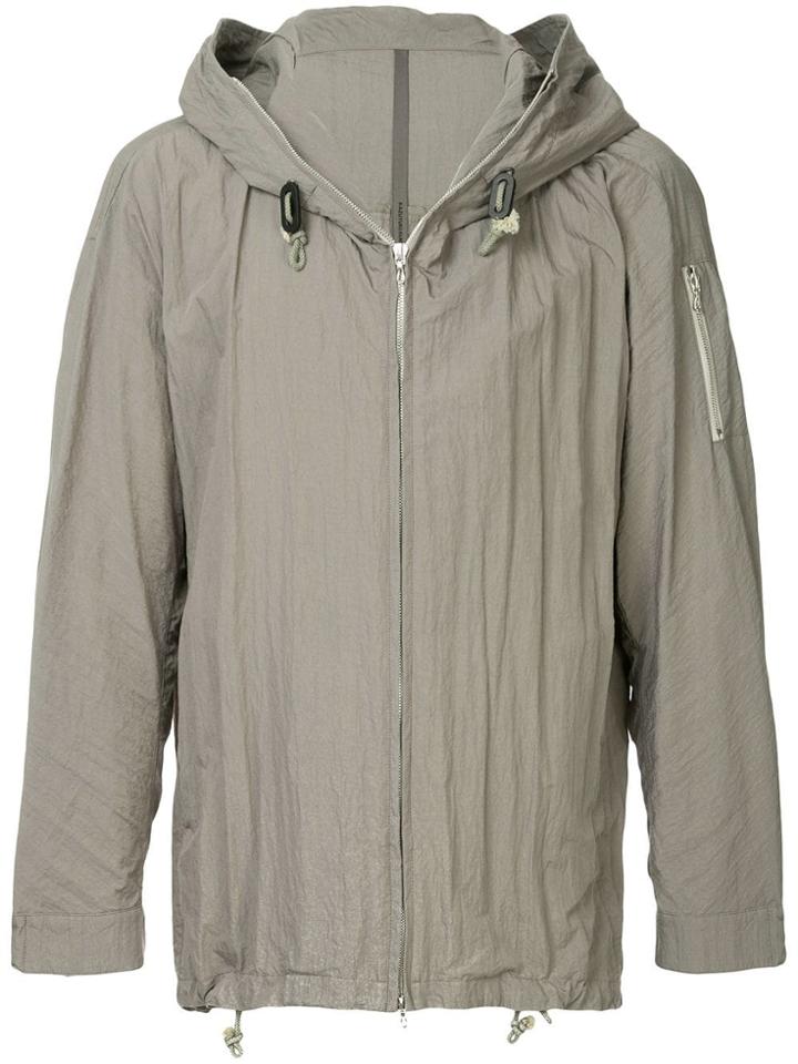 Kazuyuki Kumagai Creased Hooded Jacket - Grey