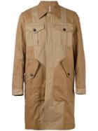 Dsquared2 Utilitarian Contrast Coat, Men's, Size: 50, Nude/neutrals, Cotton/linen/flax