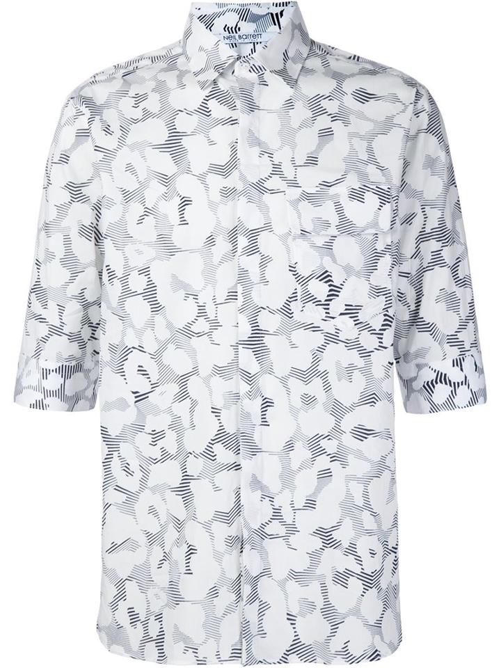 Neil Barrett Graphic Leopard Print Shirt