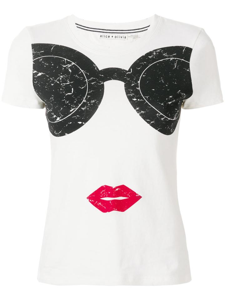 Alice+olivia Face Print T-shirt - White