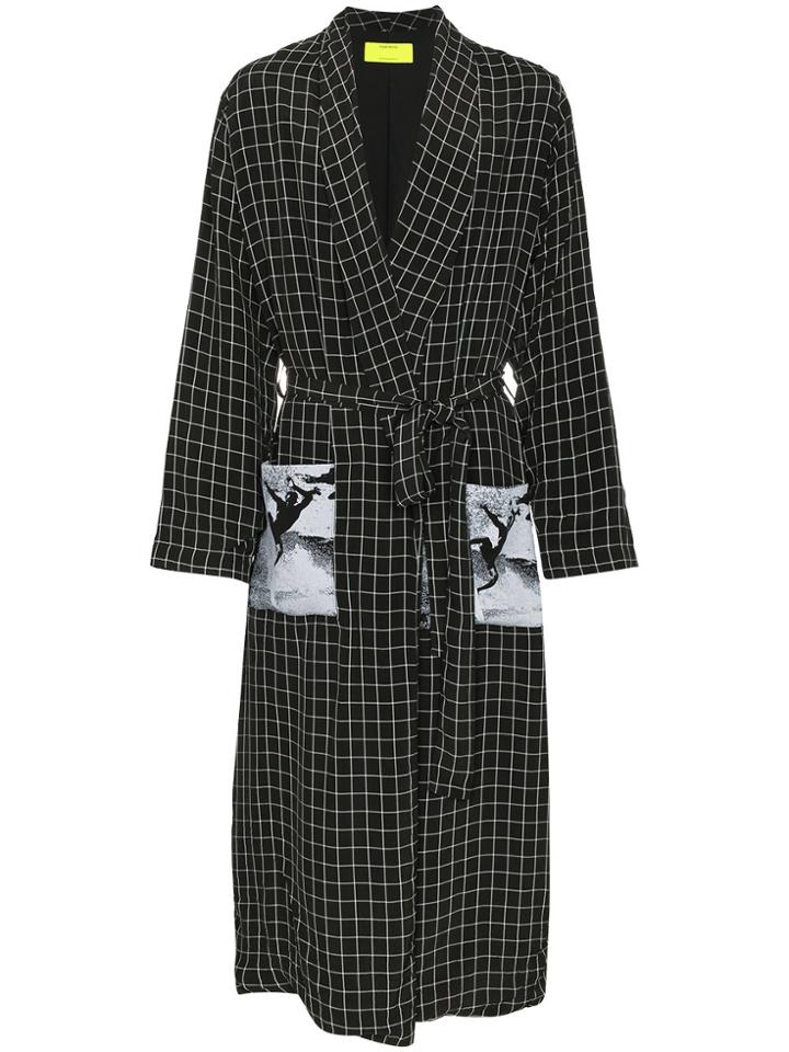 Ex Infinitas Off The Grid Surf Print Robe - Black