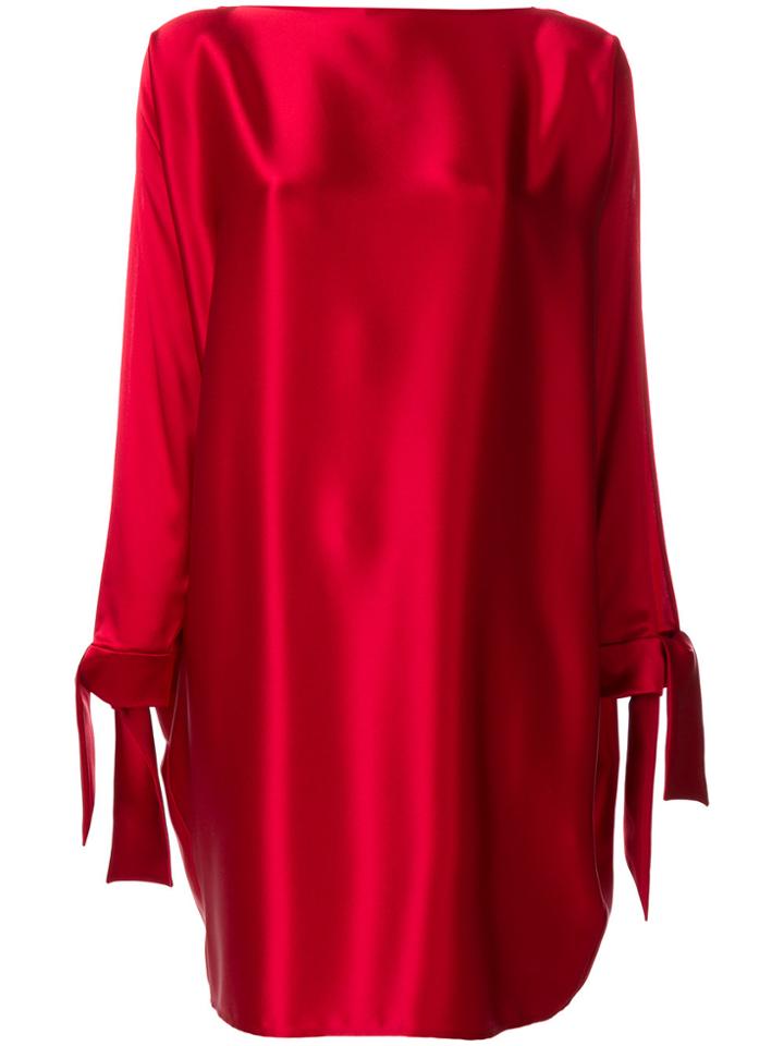 Gianluca Capannolo Tie Cuff Shift Dress - Red