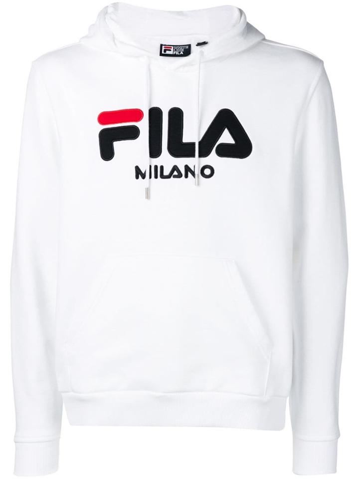 Fila Logo Embroidered Hoodie - White
