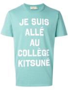 Maison Kitsuné 'college' T-shirt, Men's, Size: Xs, Green, Cotton