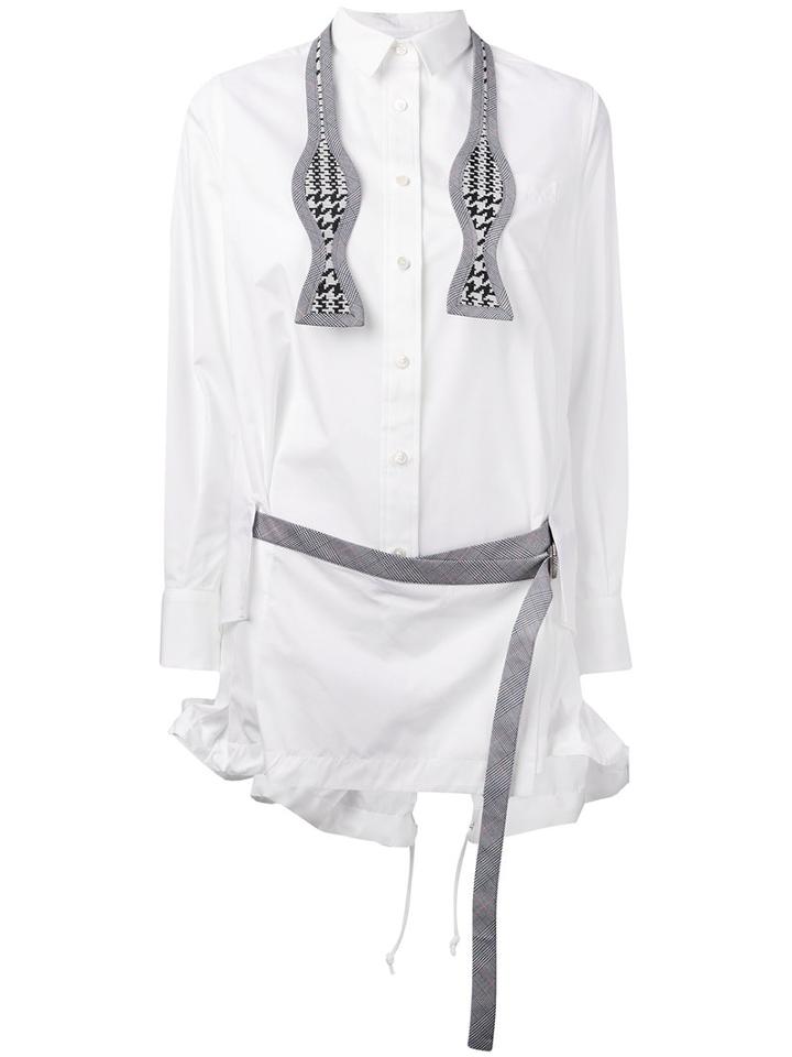 Sacai - Belted Shirt - Women - Cotton/polyester/polyurethane - 2, White, Cotton/polyester/polyurethane