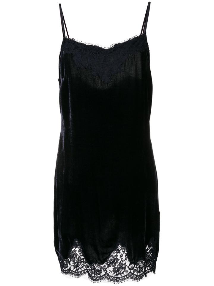 Ermanno Ermanno Lace Detail Slip Dress - Blue