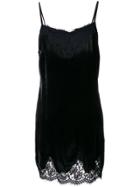 Ermanno Ermanno Lace Detail Slip Dress - Blue