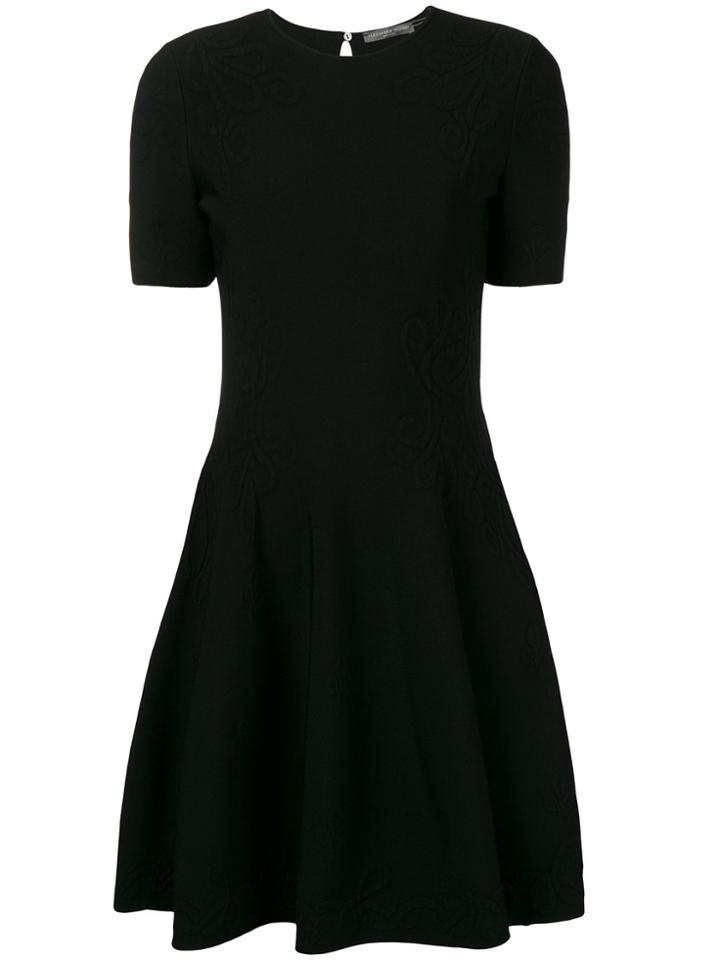 Alexander Mcqueen Textured Skater Dress - Black