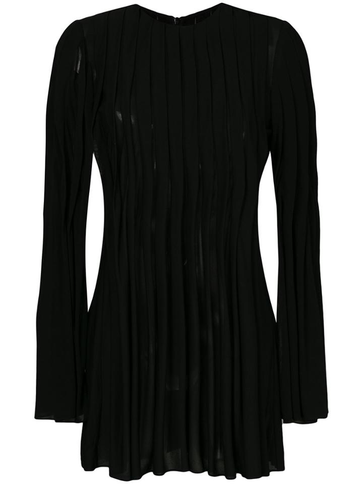 Rosetta Getty Pleated Flared Top - Black